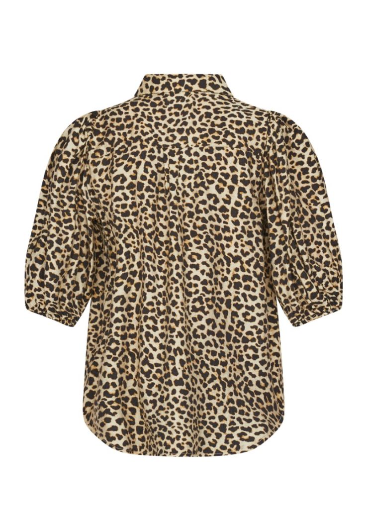 17880 Ella-Sh51 Blouse met Pofmouwen - Leopard Print