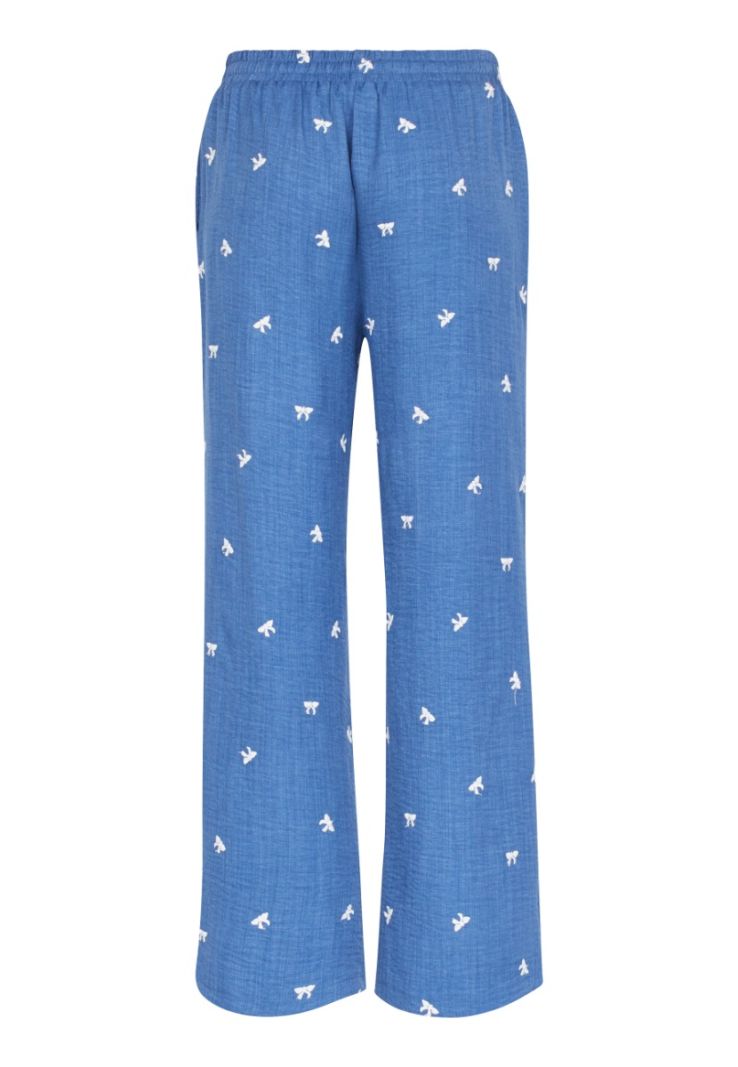 18004 Ella-Pa39 Wijde Broek - Ocean Blue