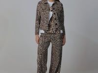 12299 Bridget Leopard Trousers - Latte/Black