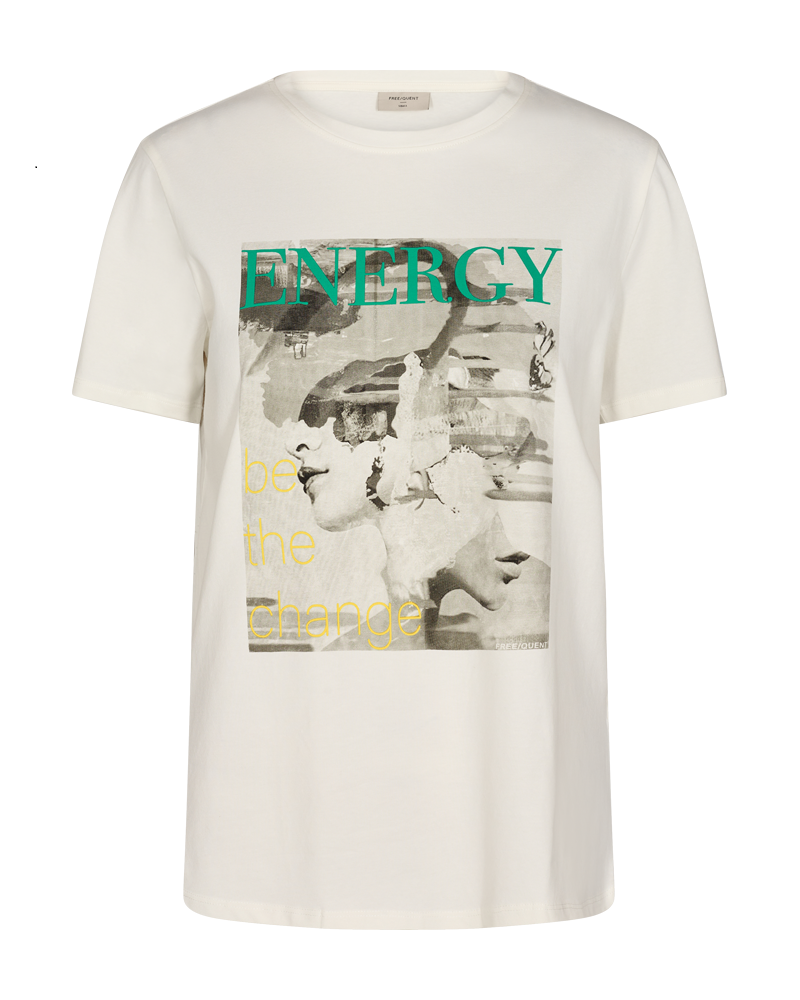 201102 Fqfenjal T-Shirt met print - Off White/Pepper Green