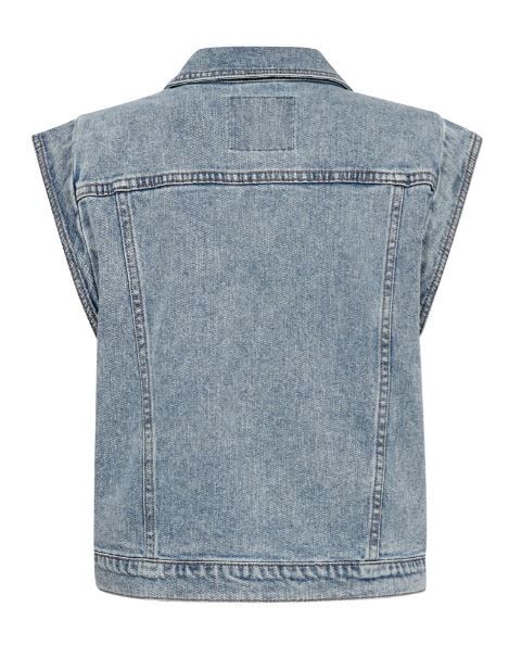 204102 FQBagger Mouwloos Spijkerjack - Light Blue Denim