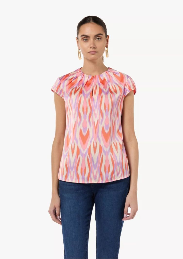 2145144 Top met Geplooide Hals - Roze