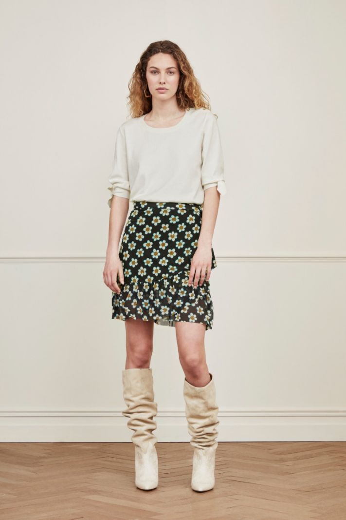Molly Short Sleeve Pullover - Cream White