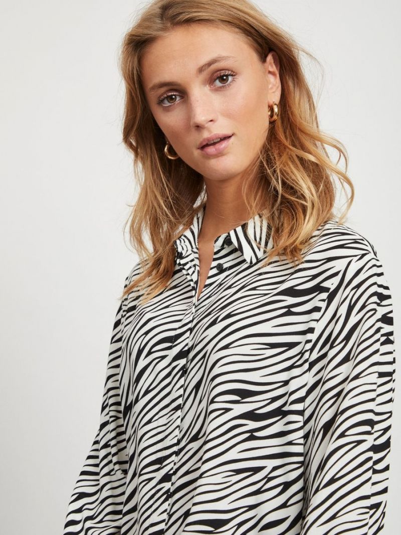 Blousje Zebra Print- Zwart/wit