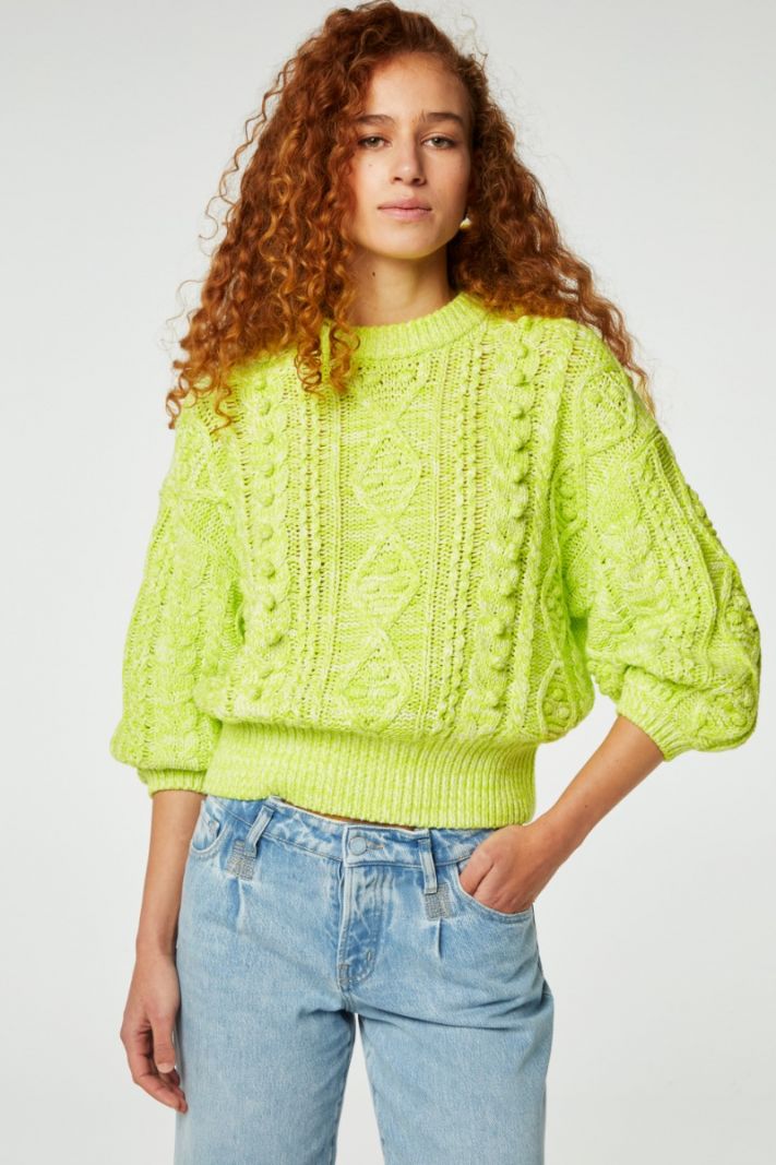 CLT-172-PUL-SS24 Suzy 3/4 Sleeve Pullover - Lovely Lime