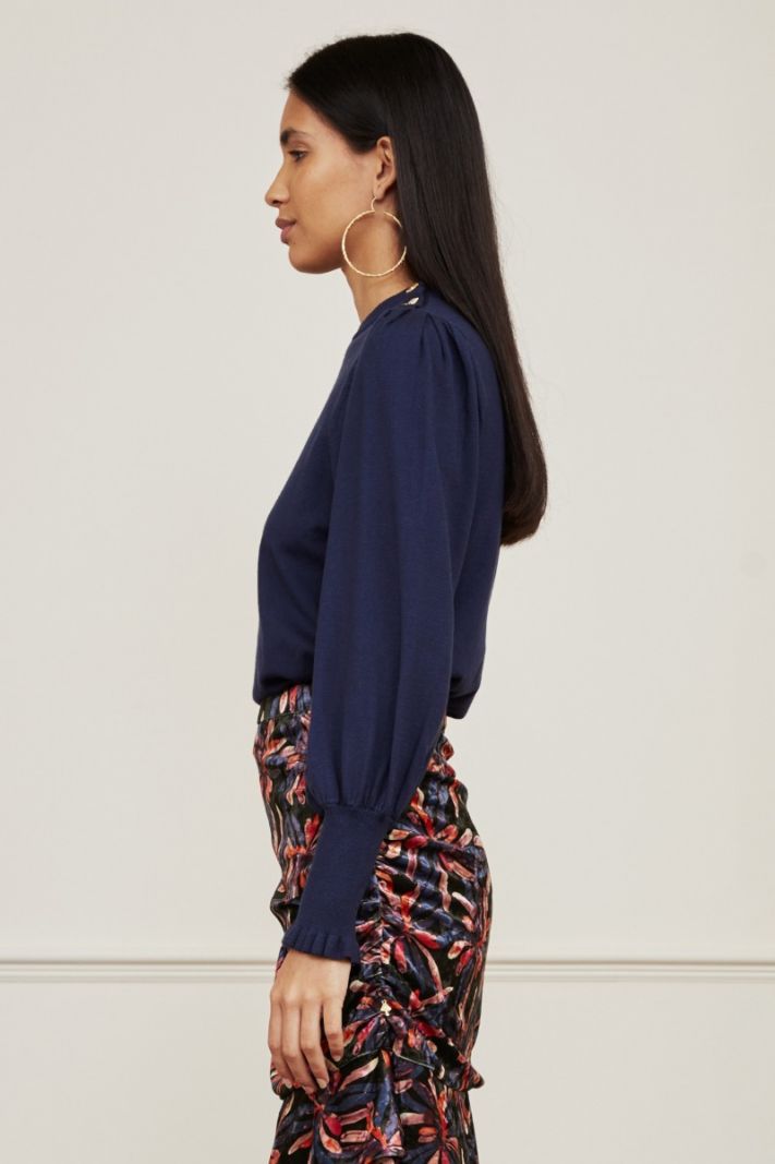 CLT-195-Pul-AW22 Molly Balloon Pullover - Vainly Navy