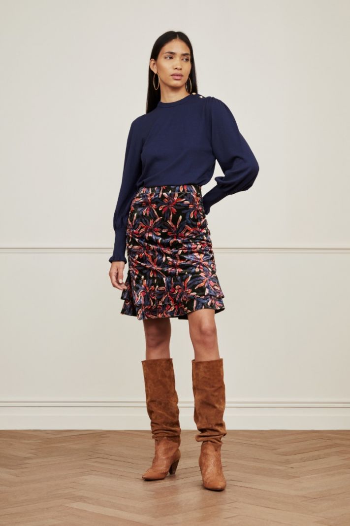 CLT-195-Pul-AW22 Molly Balloon Pullover - Vainly Navy
