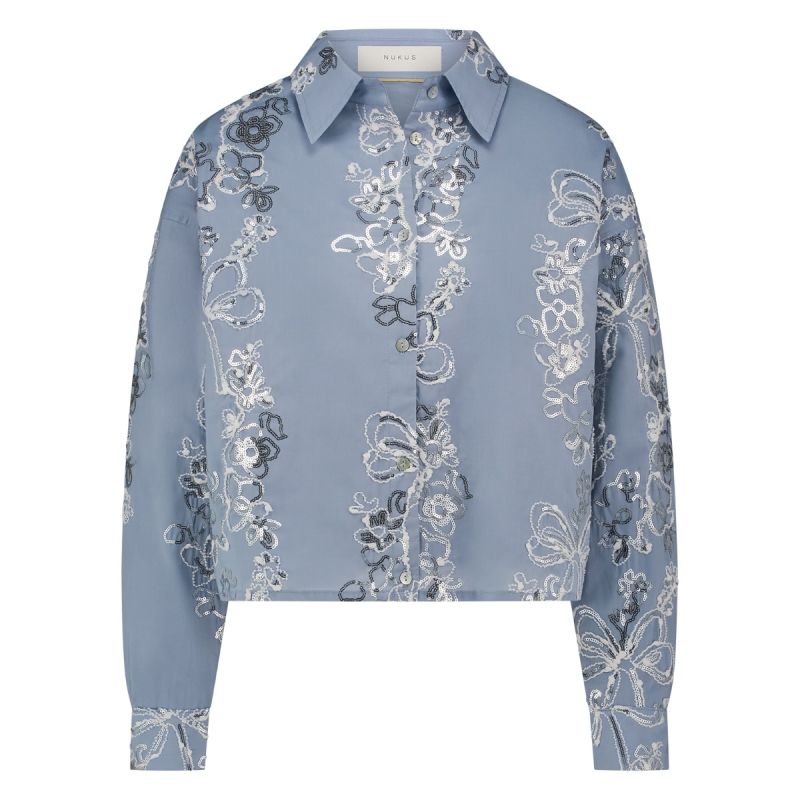 NKS02048 Tessa Blouse Paillet - Sky