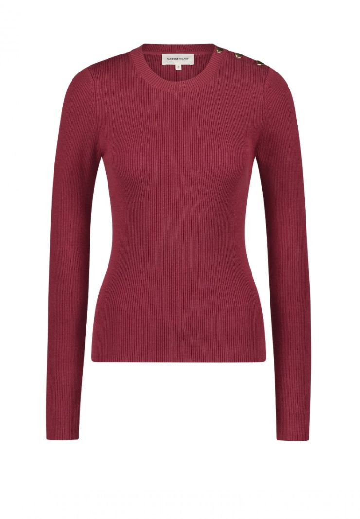 CLT-PUL-23-AW24 Lillian Slim Pullover - Cerise Red