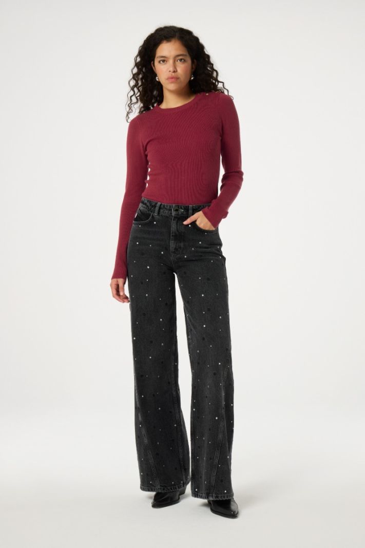 CLT-PUL-23-AW24 Lillian Slim Pullover - Cerise Red