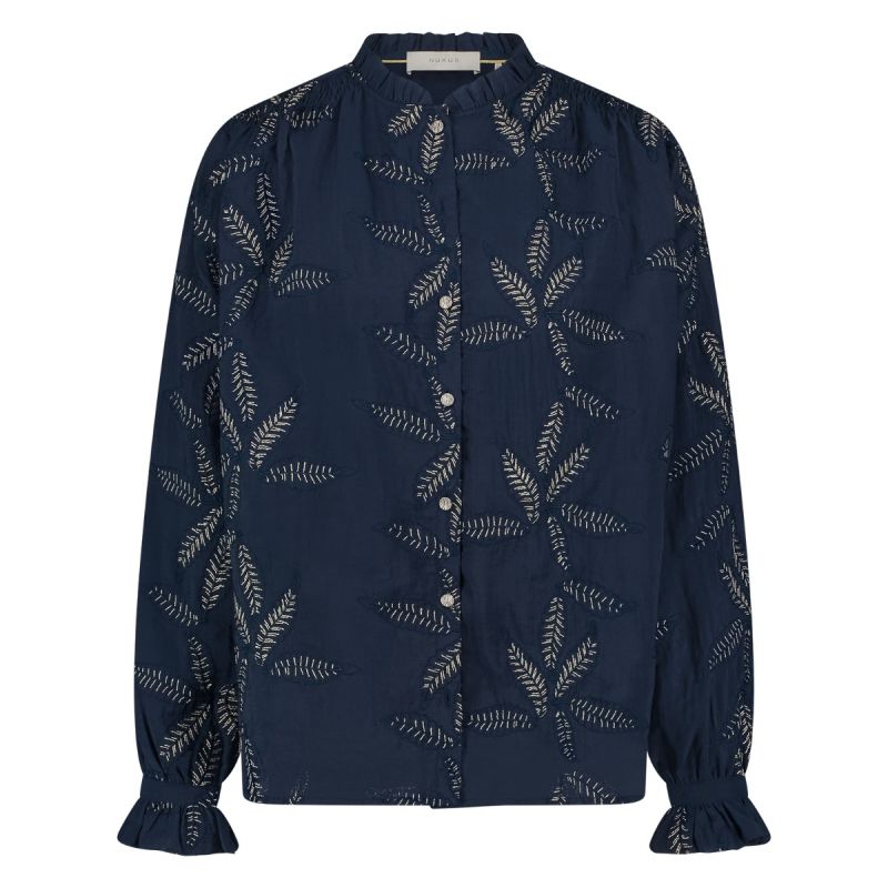 NKS02074 Jenna Blouse Embroidery - Navy