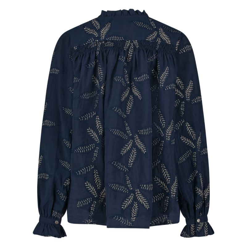 NKS02074 Jenna Blouse Embroidery - Navy