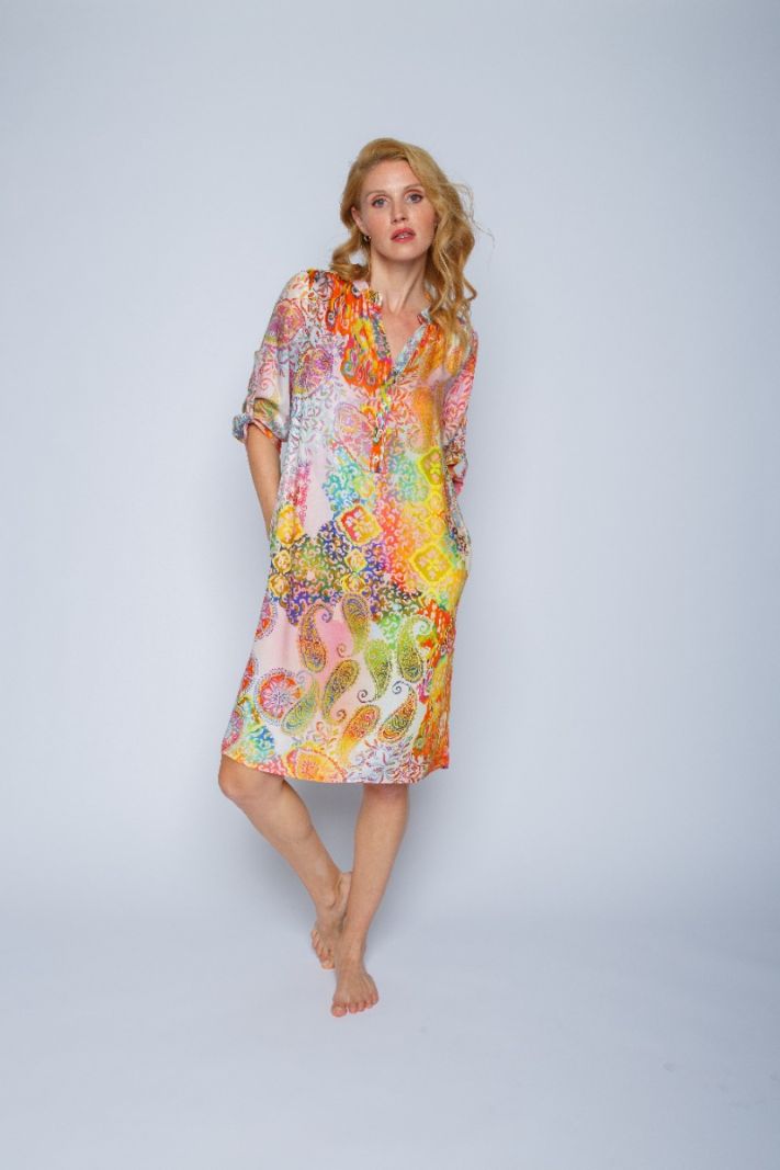 8121-150690 Midi Jurk met Print - Multi Color