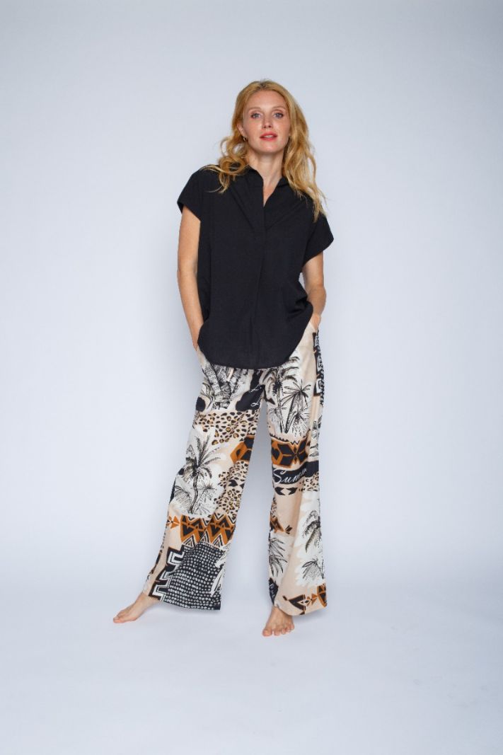 8159-201231 Broek met Print - Multi Color