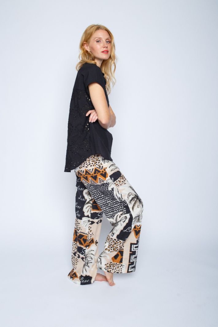 8159-201231 Broek met Print - Multi Color