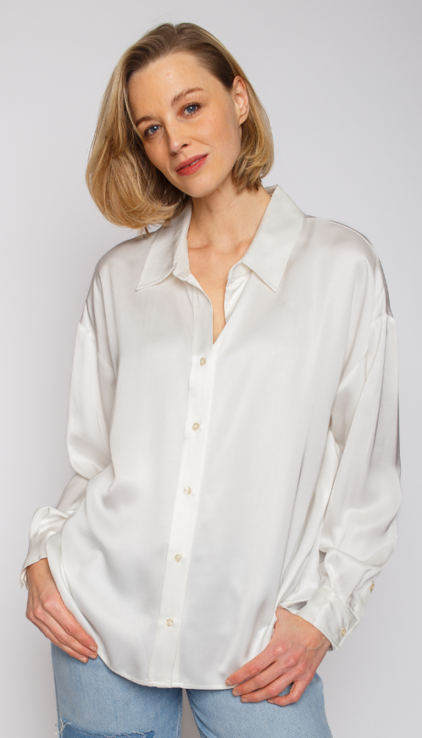 8410-155920-7 Satin Viscose Blouse - Wit