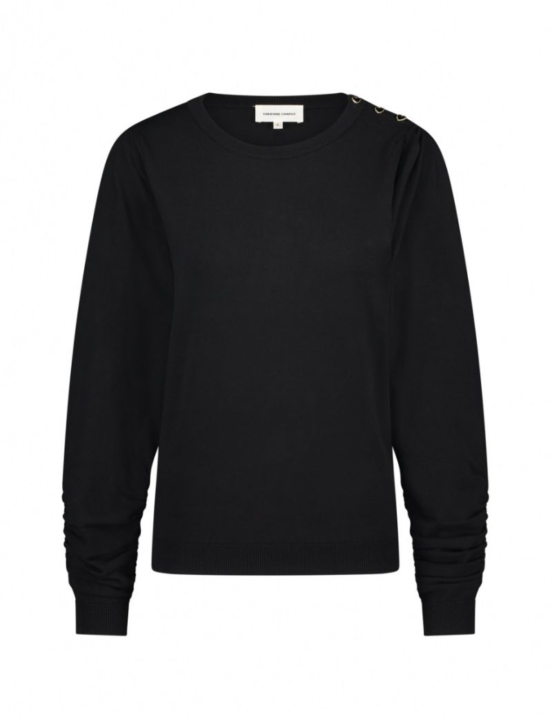 CLT-PUL-35-AW24 Molly Scrunch Pullover - Black