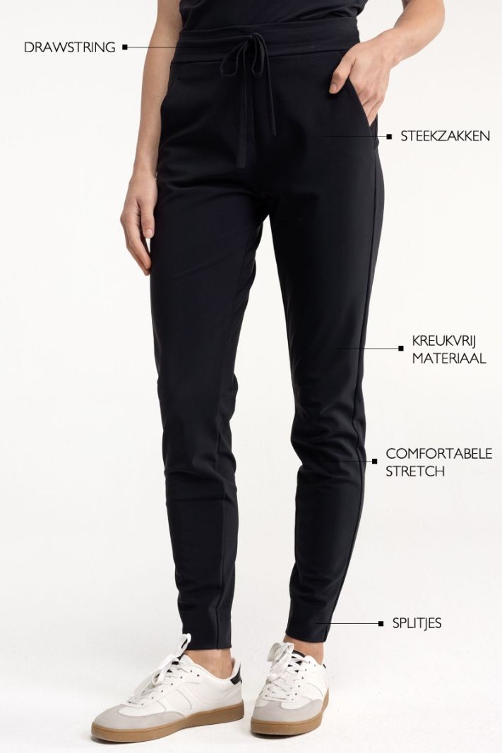 94803 Downstairs Bonded Trousers - Zwart