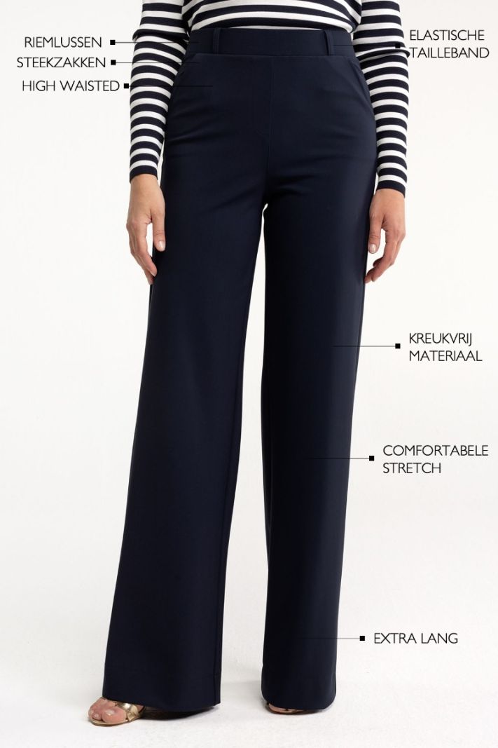 94810 Lexie Long Bonded Trousers - Dark Blue