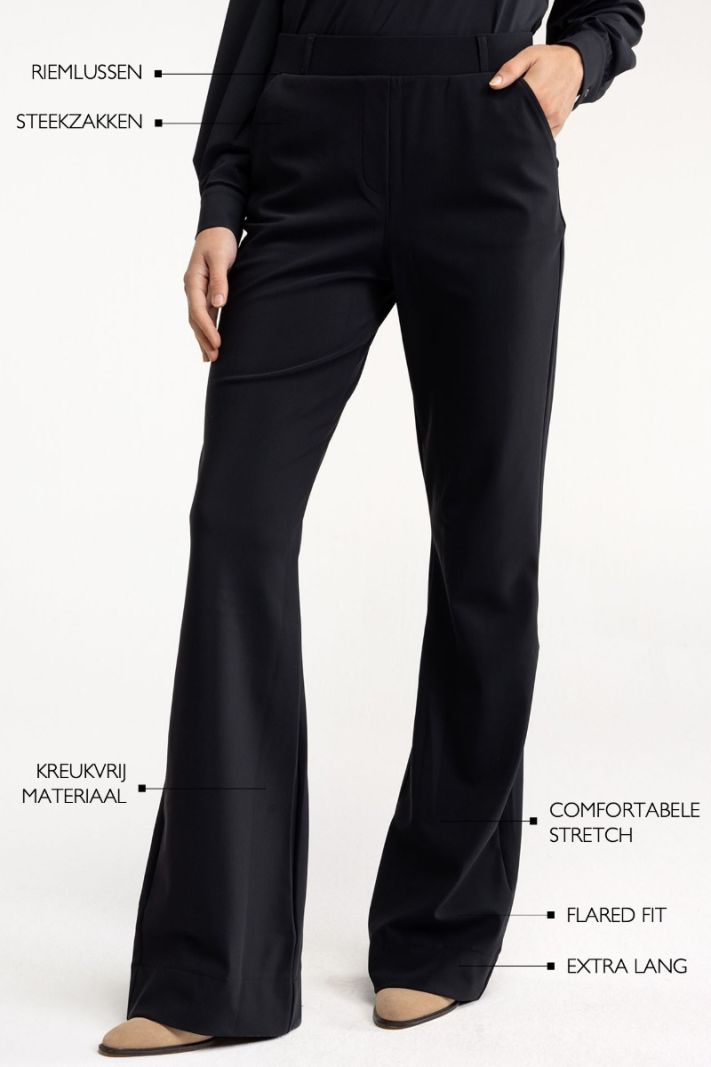 94812 Flair Long Bonded Trousers - Zwart