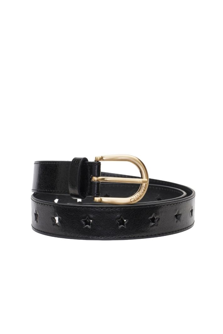 ACC-BLT-16-AW24 Cut it out Star Belt - Black Metallic