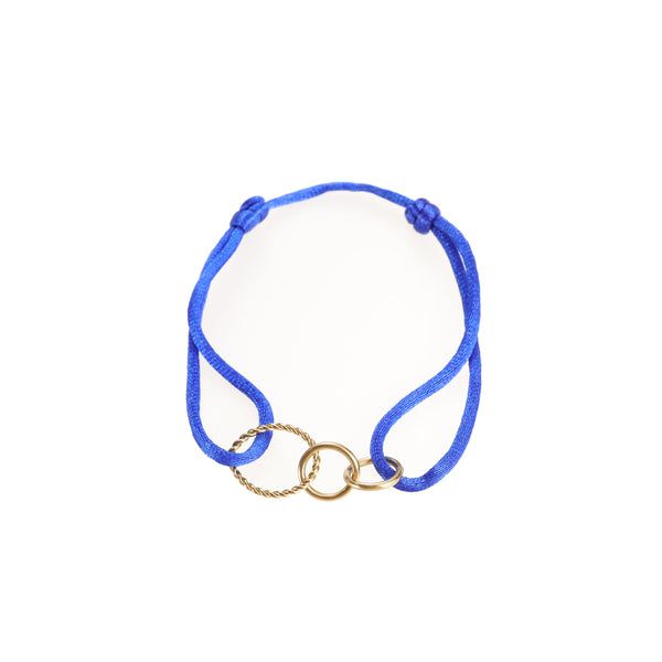 B1413-12 Armband Hoops & Ovaal - Blauw/Goud
