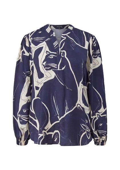 2106425 Satin Blouse - Donker Blauw