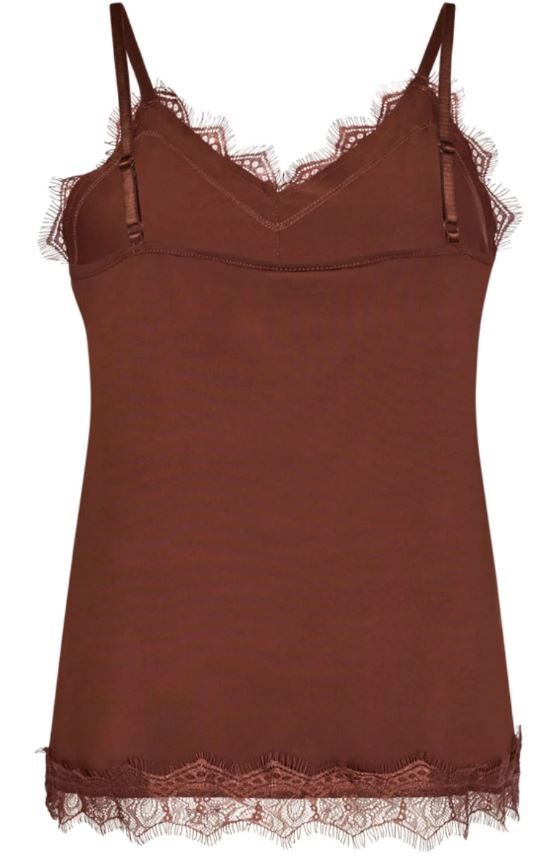 120962 FQBicco Singlet met Kant - Cappuccino