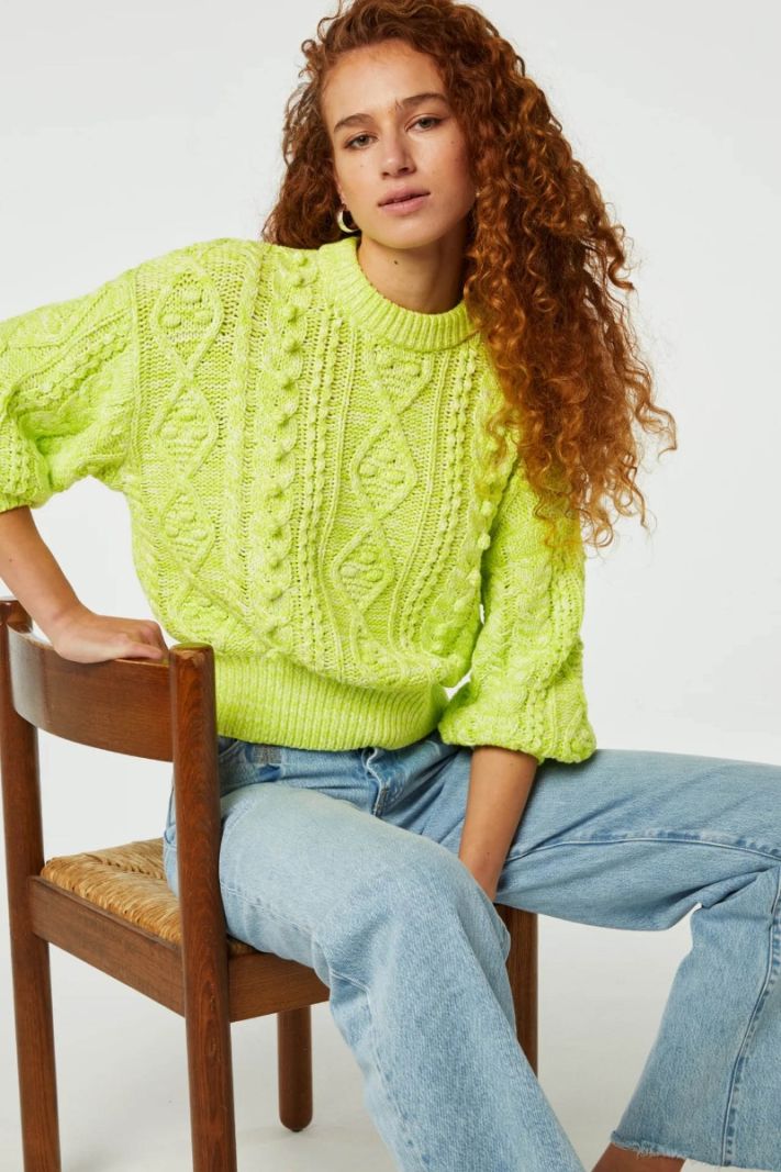 CLT-172-PUL-SS24 Suzy 3/4 Sleeve Pullover - Lovely Lime