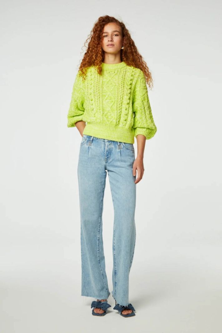 CLT-172-PUL-SS24 Suzy 3/4 Sleeve Pullover - Lovely Lime