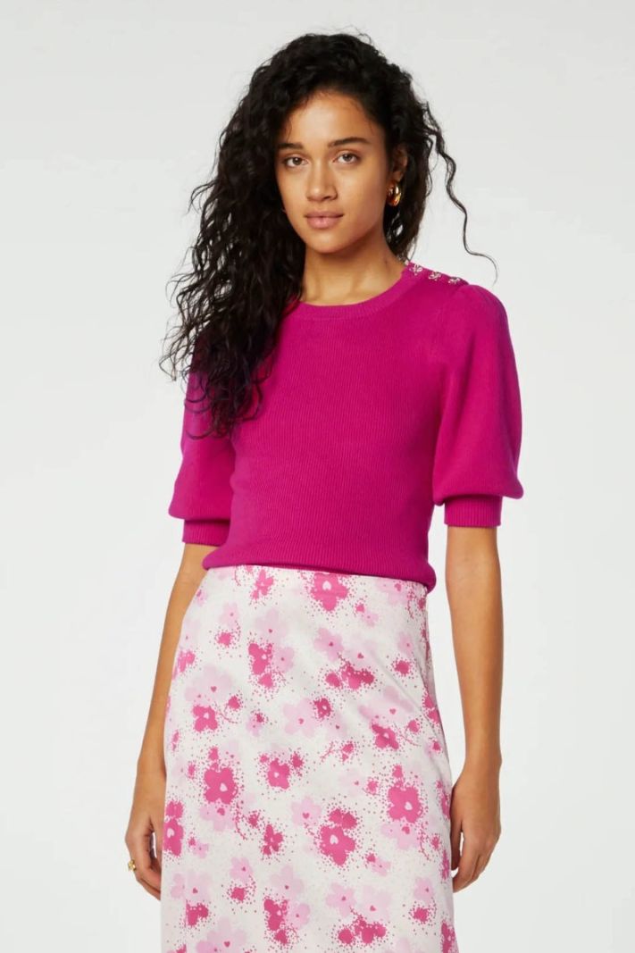 CLT-188-PUL-SS24 Lillian SS Pullover - Hot Pink