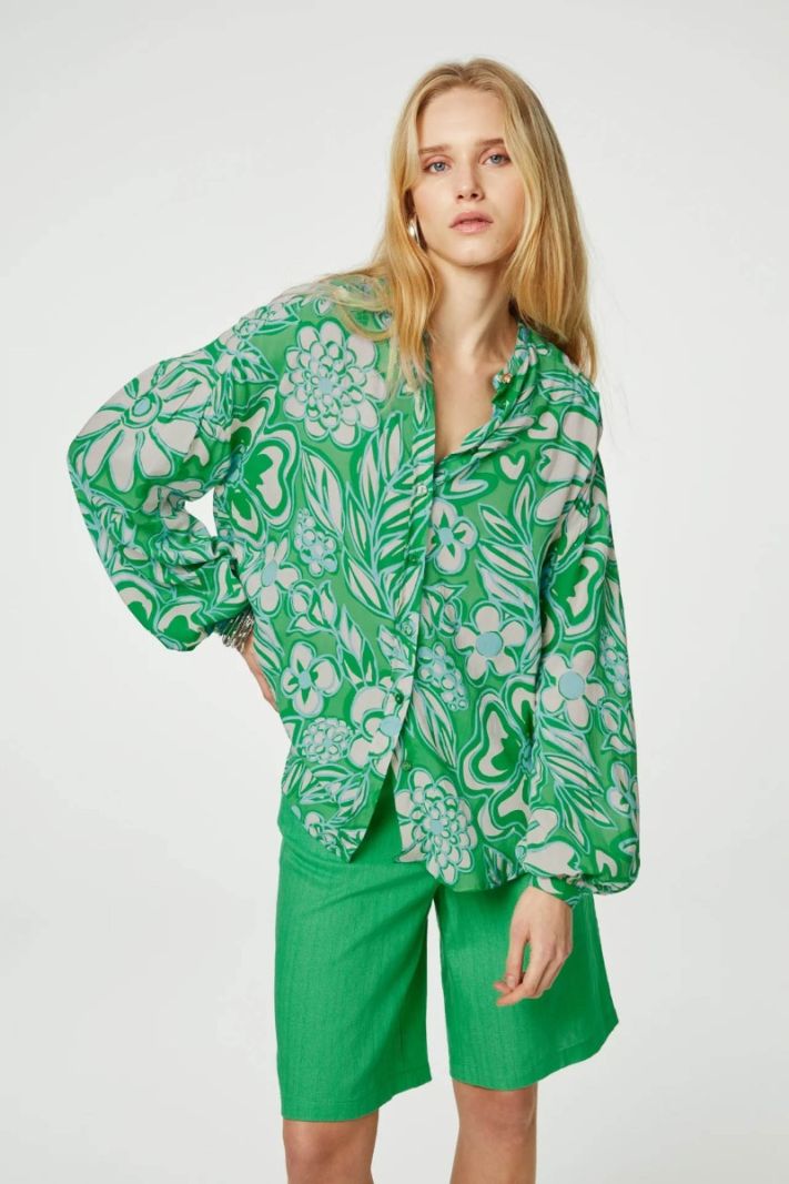 CLT-29-BLS-SS24 Lexi Blouse - Green Grass/Grass is Greener