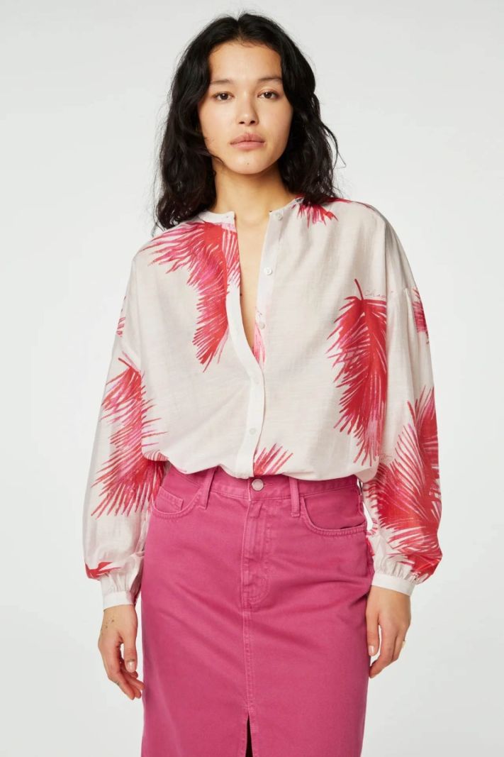 CLT-48-BLS-SS24 Lexi Blouse - Tomato/Flamingo Pink