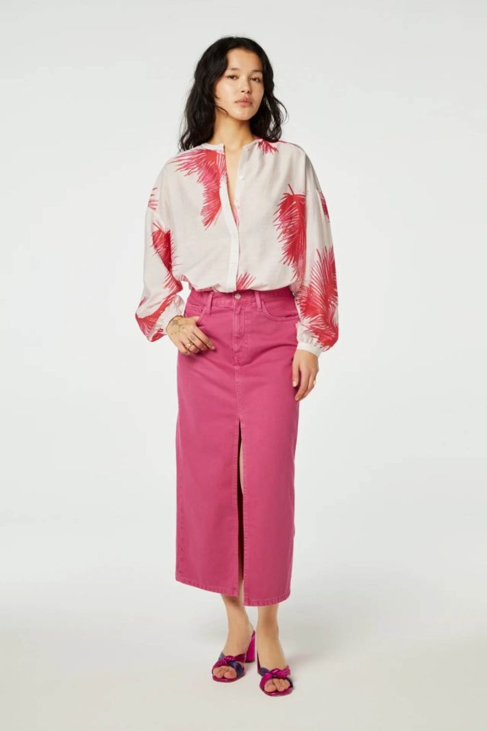 CLT-48-BLS-SS24 Lexi Blouse - Tomato/Flamingo Pink