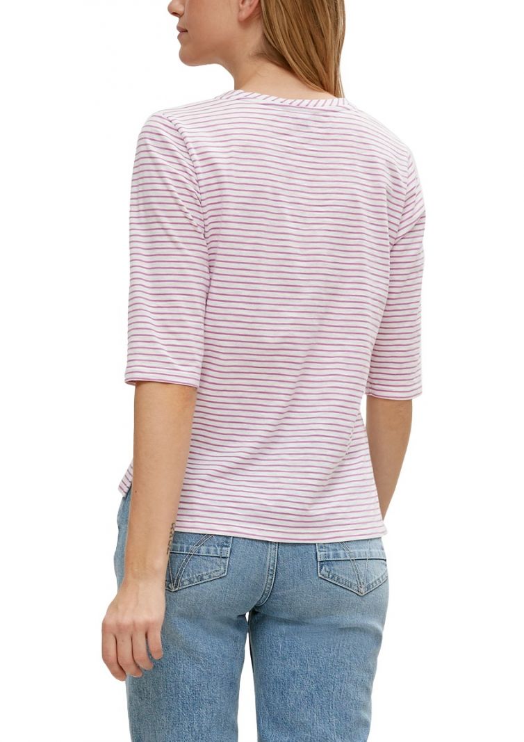 2114403 Gestreept T-Shirt - Roze