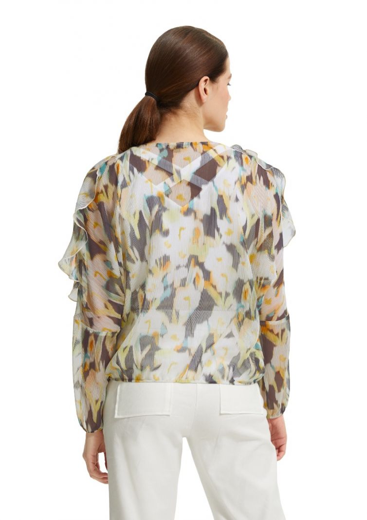 Blouse All Over Print - Geel