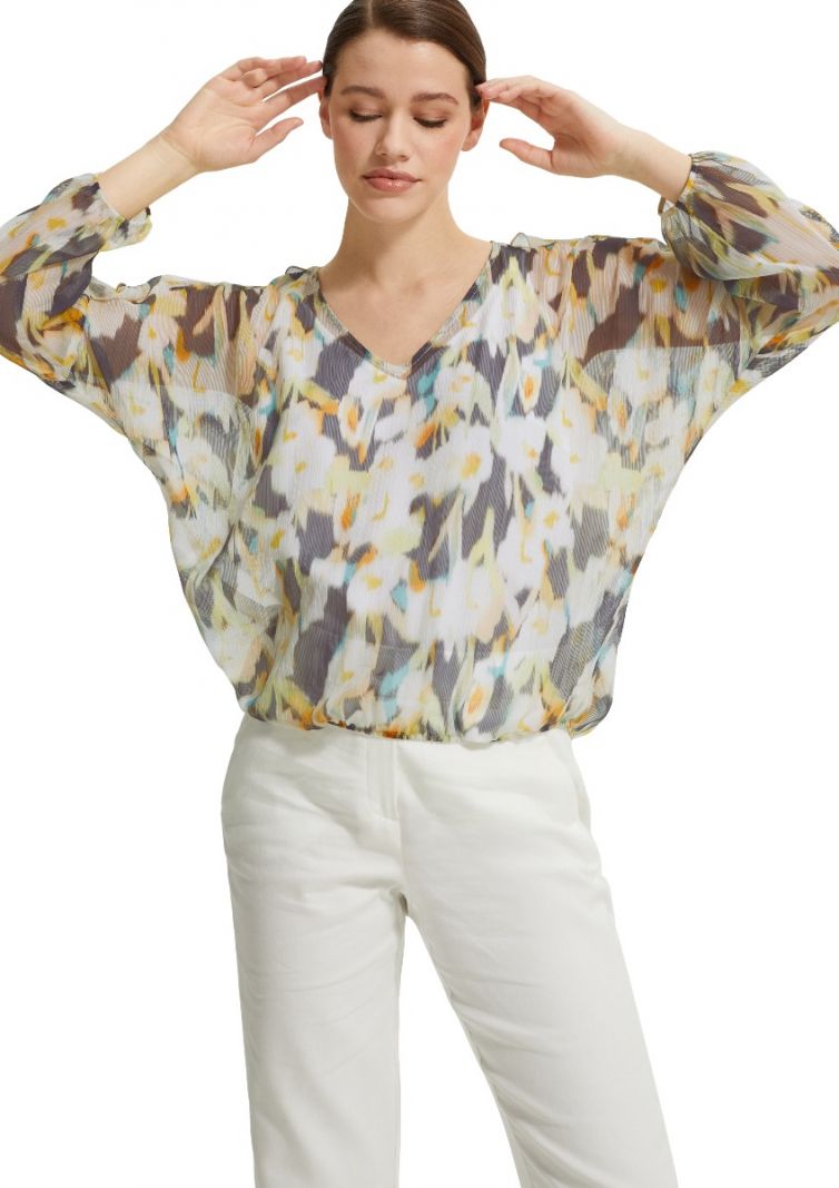 Blouse All Over Print - Geel