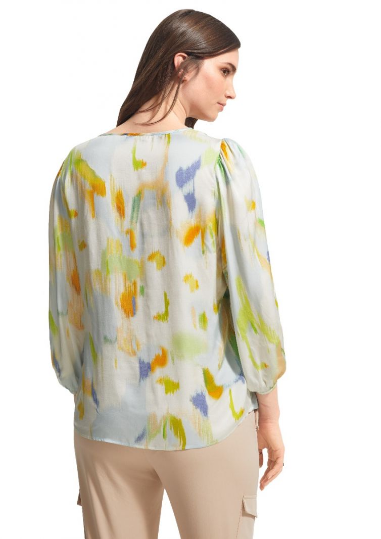 Blouse met All Over Print - Mint