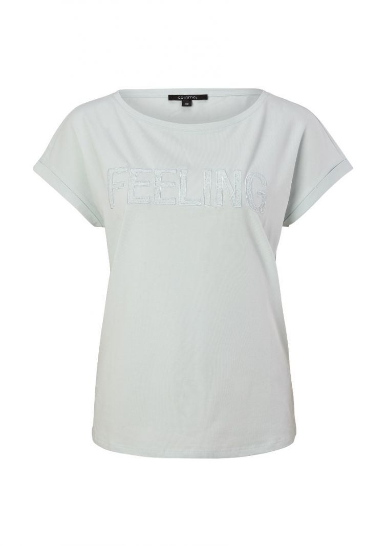 T-Shirt met Tekst Feeling - Mint