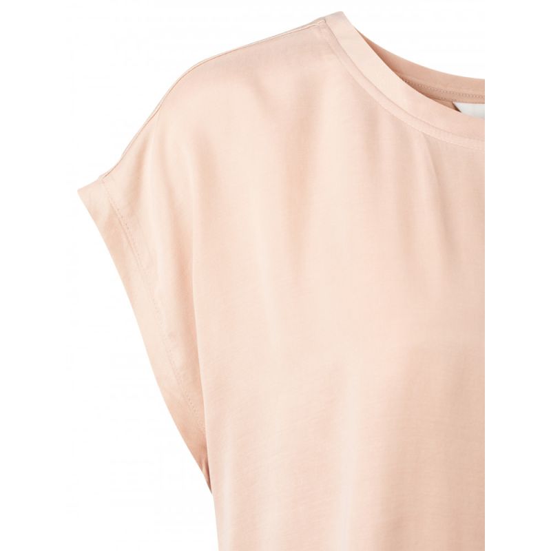 Stofmix Shirt met Korte Mouw - Oud Roze