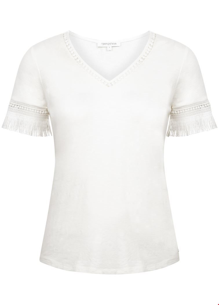 T-Shirt met Accenten - Off White