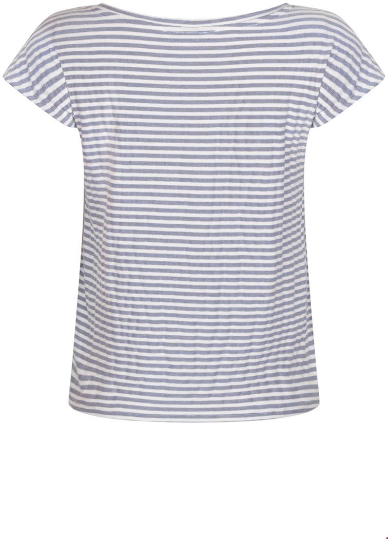 Jersey Streep T-Shirt - Blauw