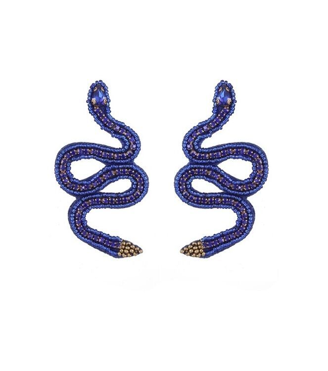 E1536-2 Oorbellen Snake – Blauw