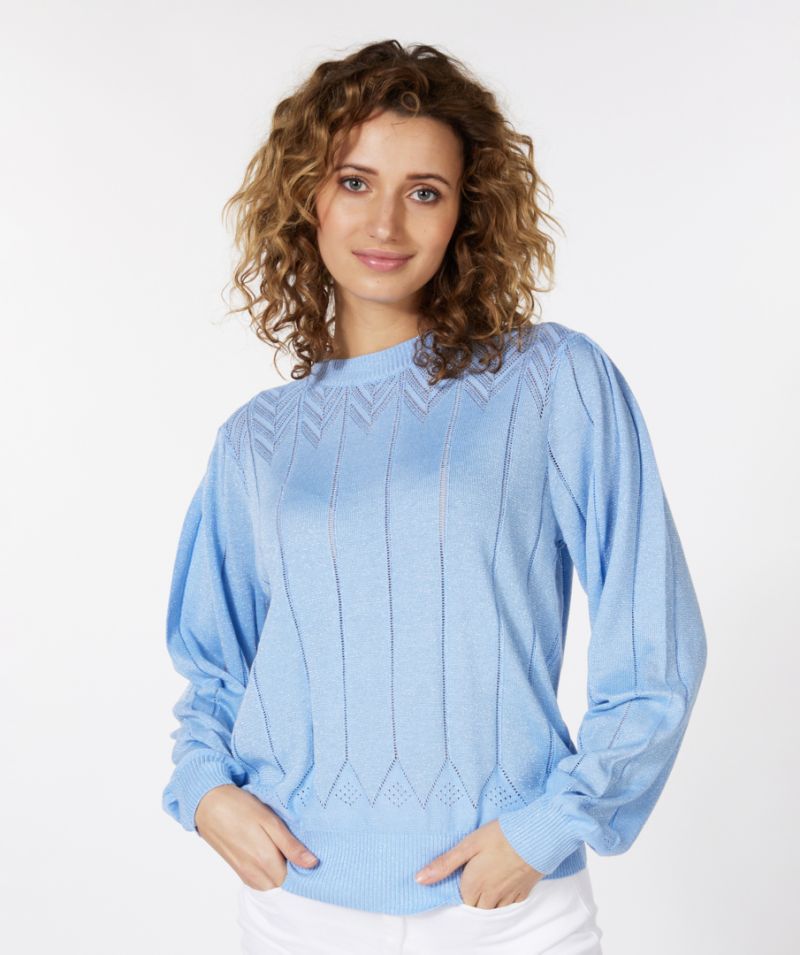 SP23.31001 Sweater met Lurex - Blauw