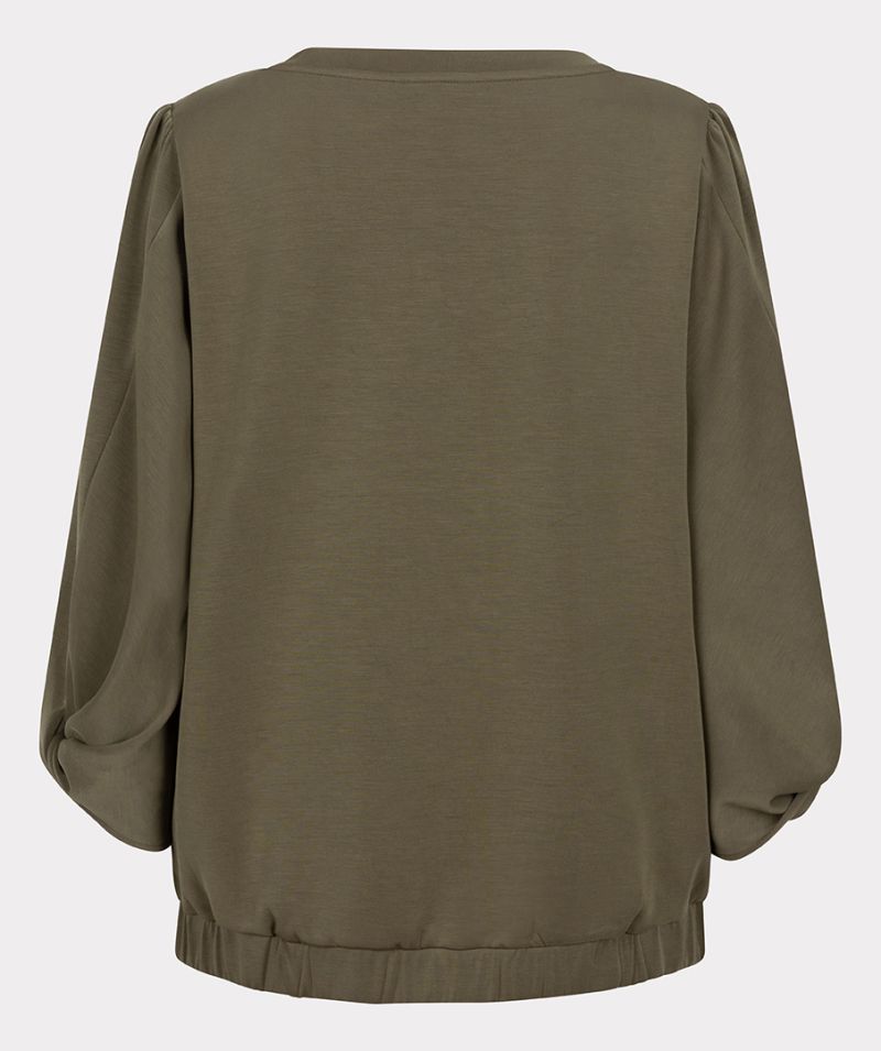 F24.05504 Sweater Twisted Sleeve - Moss Green