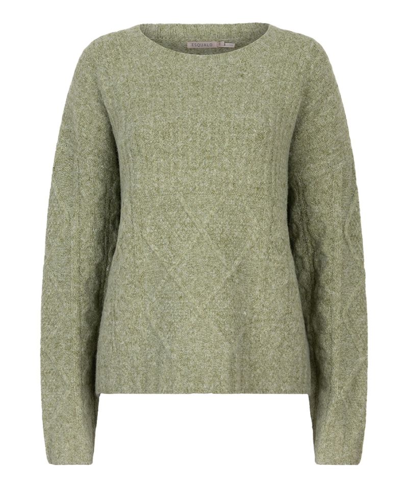 F24.18504 Sweater Melange - Moss Groen