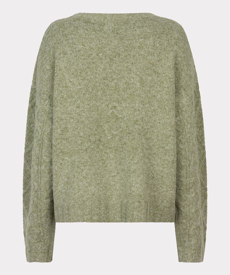 F24.18504 Sweater Melange - Moss Groen