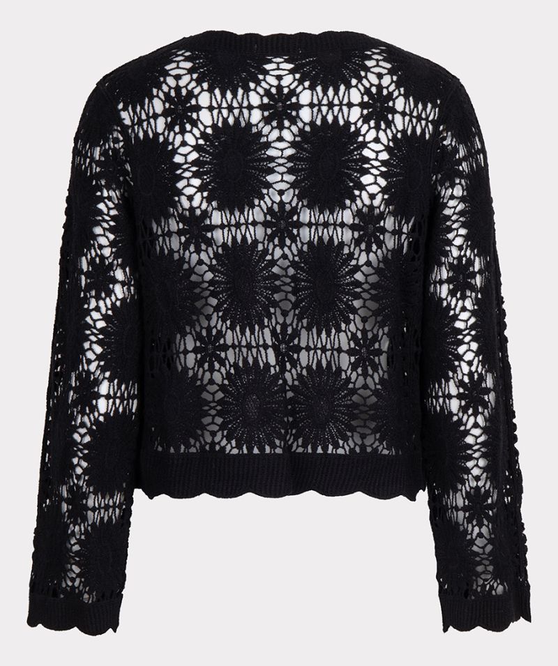 SP24.18204 Crochet Kort Vest - Zwart