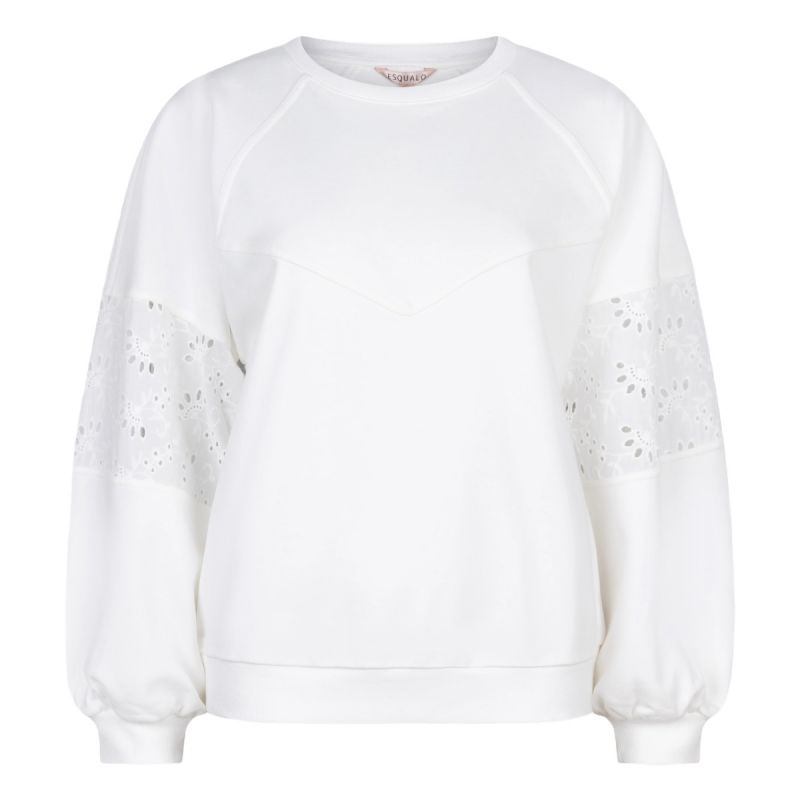 SP24.05016 Sweater met Broderie Details - Off White