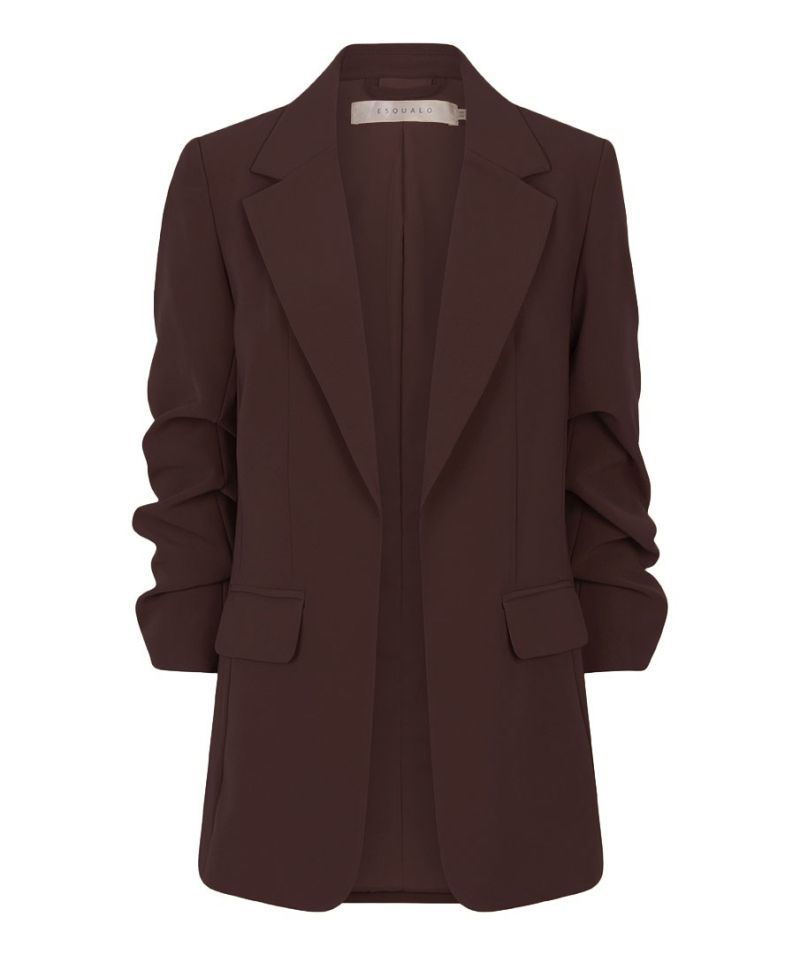 F24.10543 Blazer Gathered slve City - Chocolate